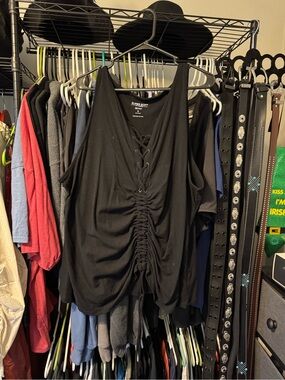 torrid Black Lace-Up Ruched Tank Top****FINAL MARKDOWN****
